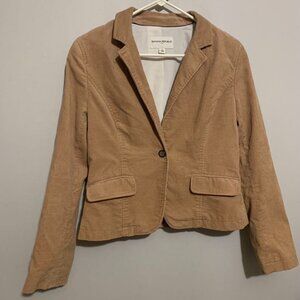 Women's Banana Republic Blazer Size 10 Corduroy Camel Color Jacket Cotton